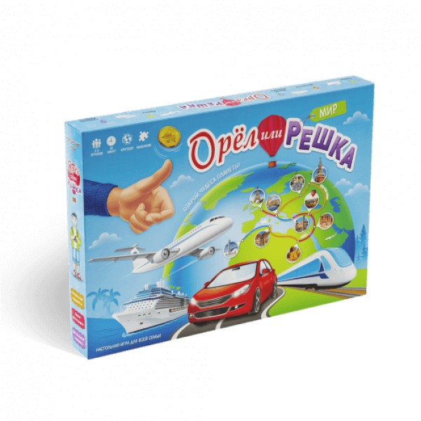 Настольная игра ГЕОДОМ 8144 Орёл или решка. Чудеса планеты