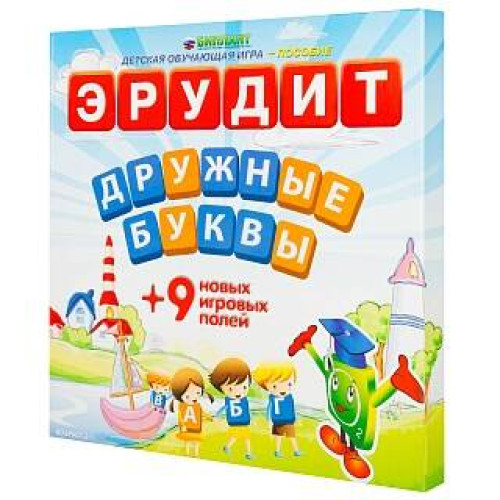 Настольная игра БИПЛАНТ 10006 Эрудит  дружные буквы/игровое поле прозрачное